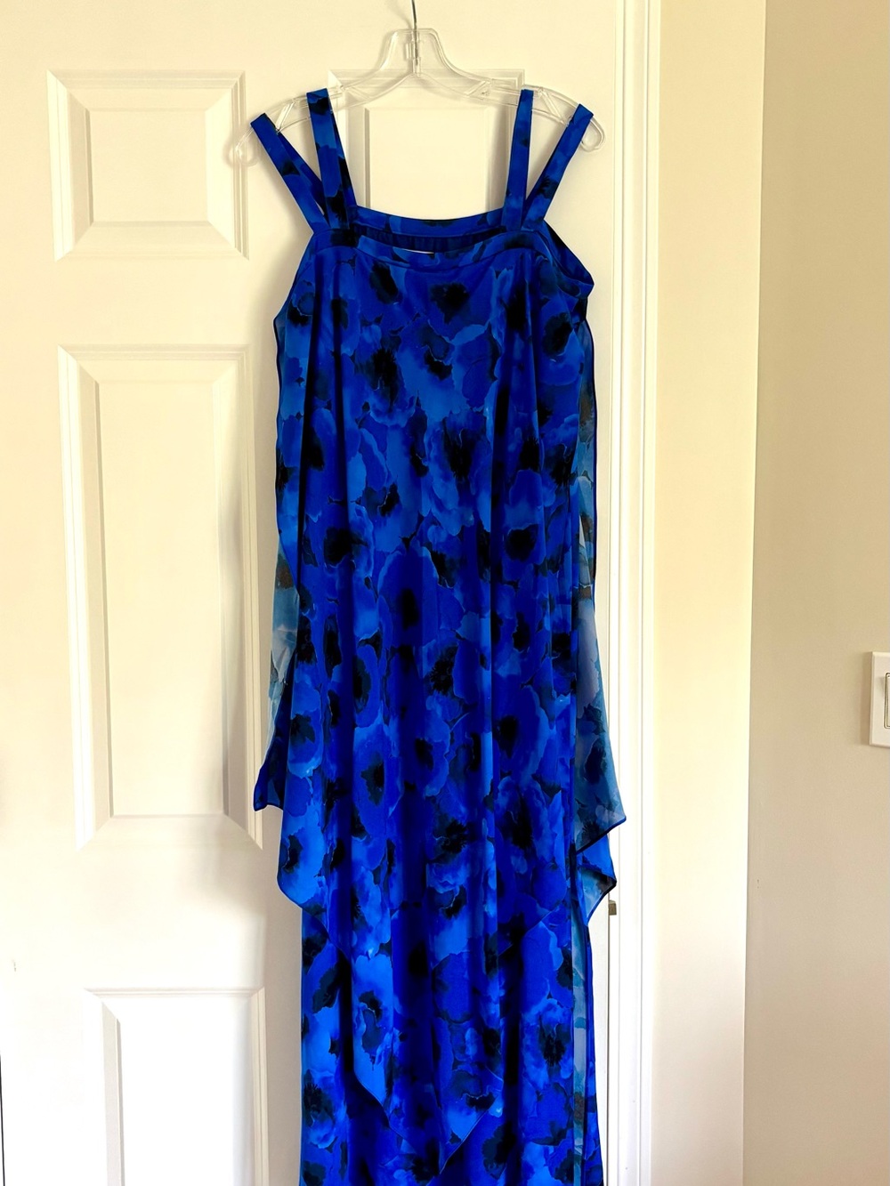 NWT Michael Kors Royal Blue Floral Maxi Dress with detached bolero